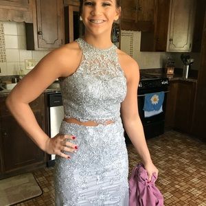 Silver Prom Dress. Worn once!